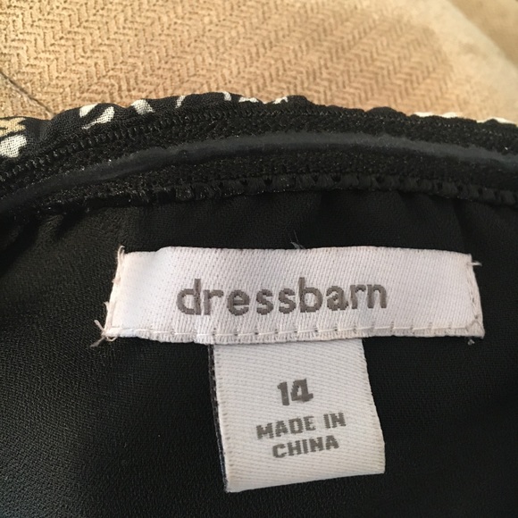 Black, white and tan cocktail dress, hi-lo - Picture 11 of 12